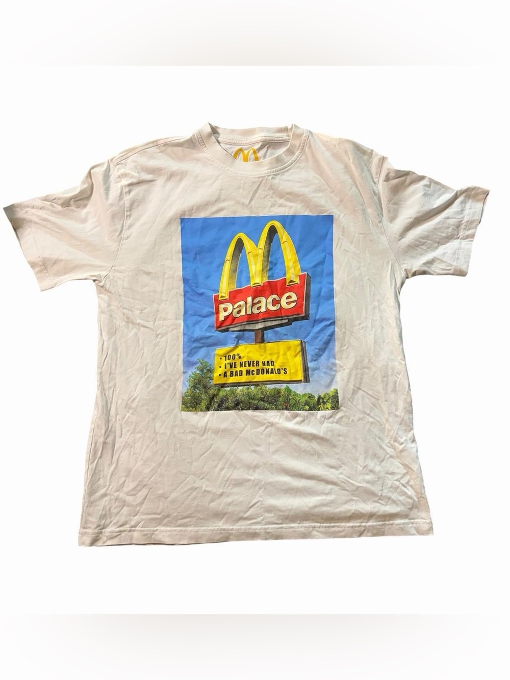 McDonald's x Palace white graphic tee shirt streetwear hype pop vibe